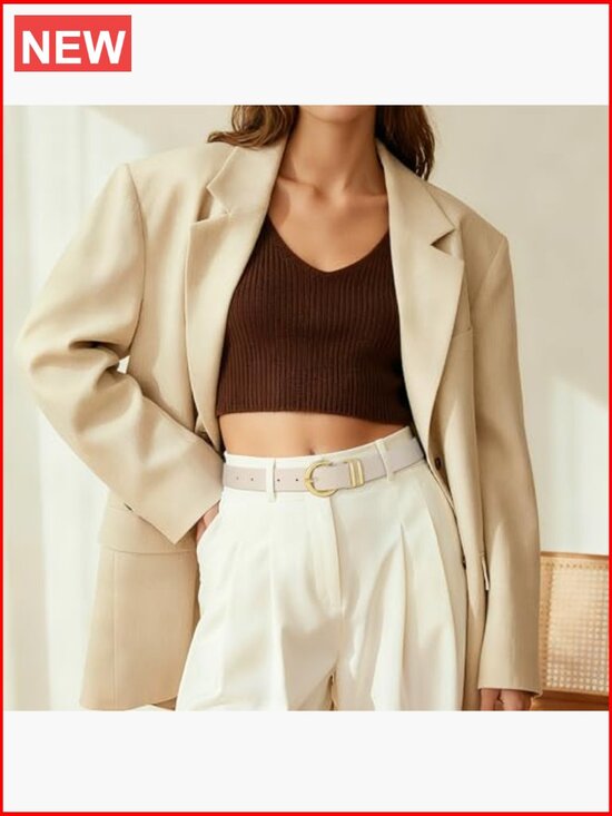 Faux Leather Belt with Gold Buckle, Adjustable for Jeans and Dresses main image 6